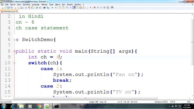 Switch case statement in Java | Lesson - 6 | Java in Hindi смотреть онлайн