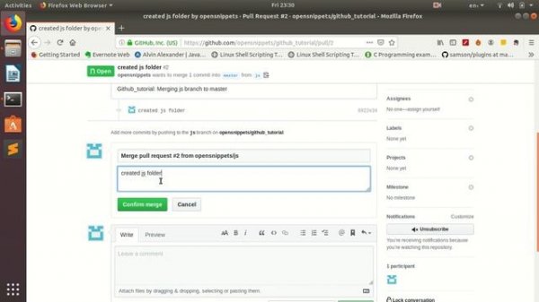 Github - Merging branches in github