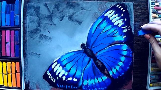 Как нарисовать бабочку легко и просто. Сухая пастель. смотреть онлайн
