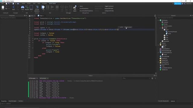 Roblox Studio Animated Door Script Tutorial (TweenService) смотреть онлайн