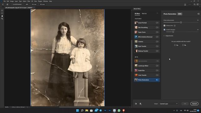 Photoshop 23.5 (Beta) NEW Neural Filter: Photo Restoration. the new anti Remini смотреть онлайн