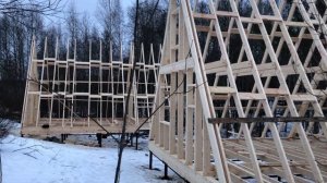 Сборка каркаса дома А-фрейм