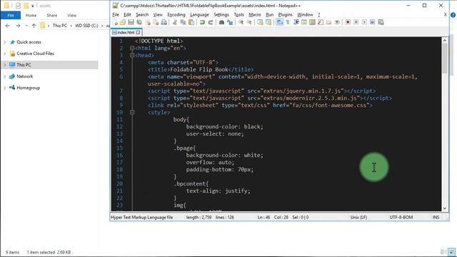 HTML5 Foldable Pages Book (Flip Book) Example using TurnJS library смотреть онлайн