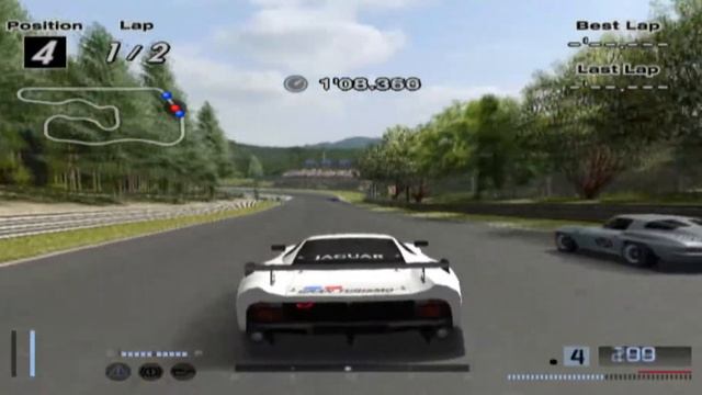 Гран Туризмо 4 (Онлайн Тест Версия) Ягуар XJ220 LM Състезателна Кола Геймплей смотреть онлайн