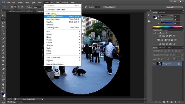 Fisheye Lens Effect - Photoshop Tutorial смотреть онлайн