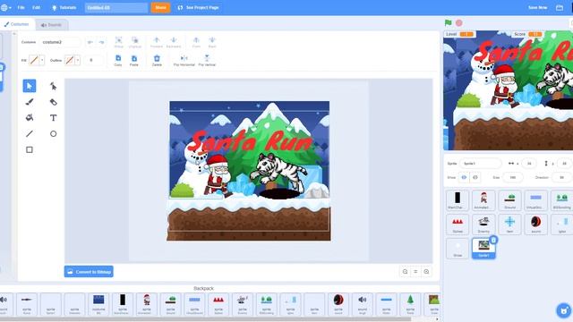 Scratch Tutorial | Santa Run Christmas Platformer | Part 10 смотреть онлайн