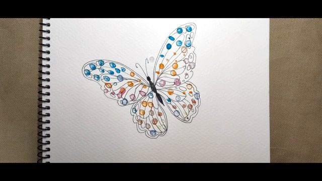 Малювання метелика фарбами / Drawing a butterfly with paints смотреть онлайн