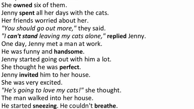 English Level A2 | Short stories | 13. CAT LOVERS смотреть онлайн