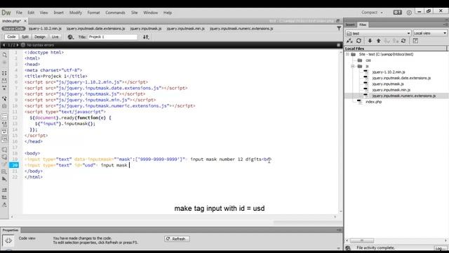 javascript input mask смотреть онлайн