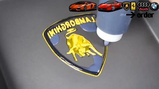 Sports car & Logo pancake art - lamborghini aventador, ferrari 458 смотреть онлайн