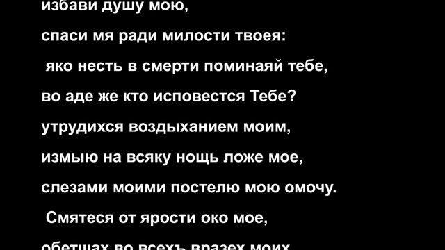 Псалом 6 Да освободит Господь находящегося под заклятием.слушать смотреть онлайн