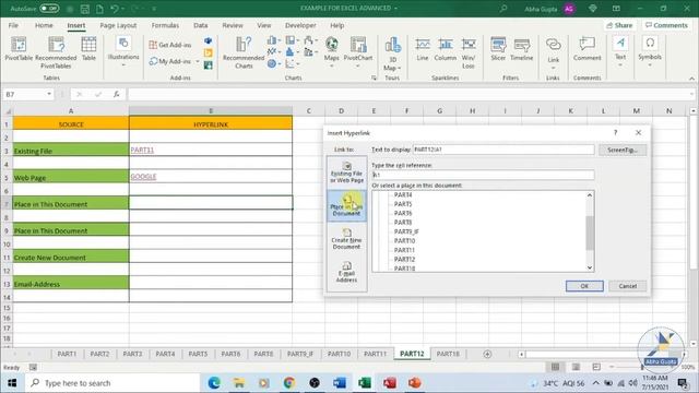 Part 12: Hyperlinks on Worksheet | Excel Advanced смотреть онлайн