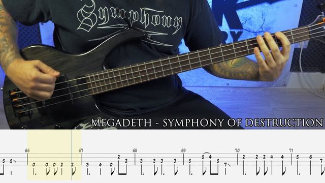 MEGADETH - Symphony Of Destruction [BASS COVER + TAB]