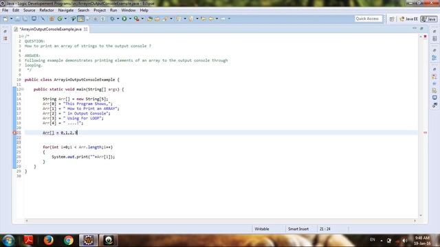 How to print an array of strings output to console ? смотреть онлайн