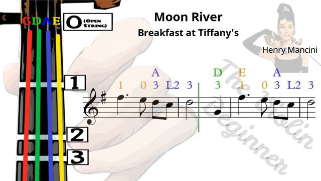 Moon River | Violin Tutorial | Breakfast At Tiffany's [Level 3]