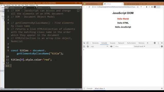 DOM-getElementsByClassName() in JavaScript | MengSreang Channel смотреть онлайн