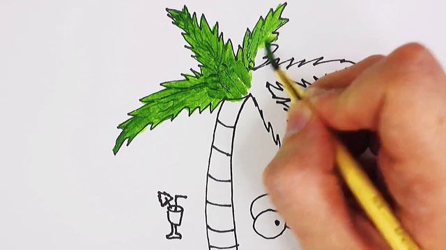 How to draw a palm | Как нарисовать пальму | Рисуем с детьми смотреть онлайн