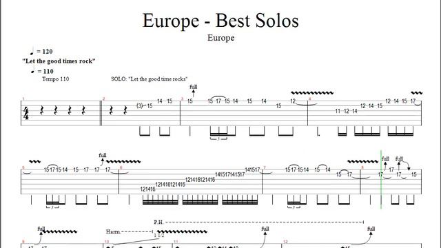 Europe 1: Let The Good Time Rocks - SOLO TAB смотреть онлайн