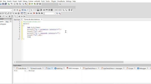 Soma de dois inteiros Code Blocks 20.03 Guiné-Bissau... смотреть онлайн