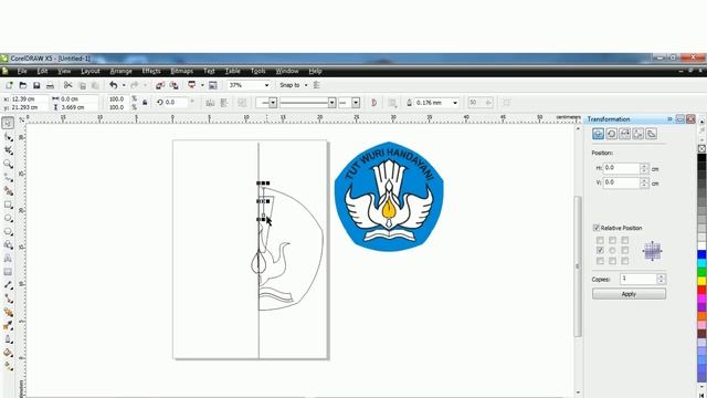 Cara termudah membuat simbol Tut Wuri Handayani untuk pemula - CorelDraw X5 untuk pemula смотреть онлайн