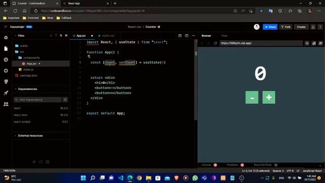 Creating a Simple Increment/Decrement Counter in React JS смотреть онлайн
