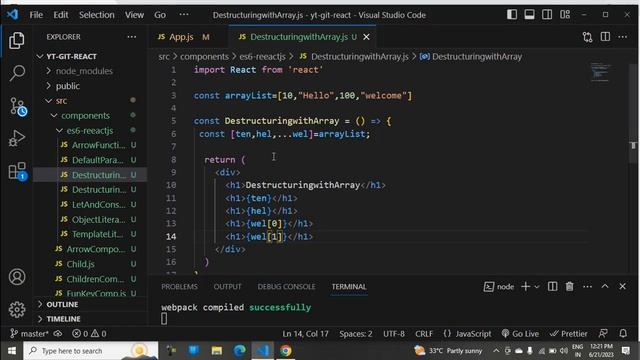 Part-22: Destructuring with Array in react js. #like #share #subscribe #viral #reactjs смотреть онлайн