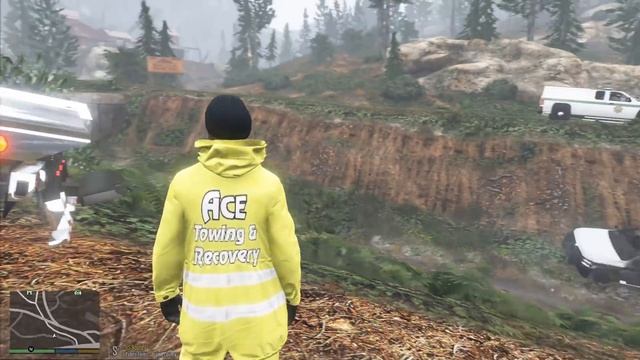 GTA 5 Real Life Mod #224 Crashed Sheriff Car Caught On Fire Towed By A Peterbilt Flatbed Tow Truck смотреть онлайн