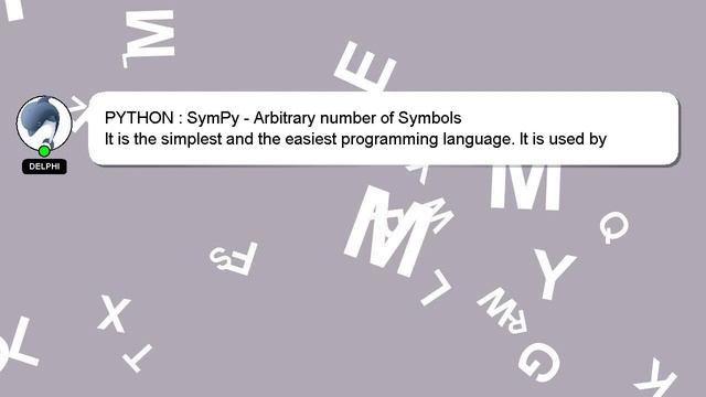 PYTHON : SymPy - Arbitrary number of Symbols смотреть онлайн