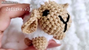 Амигуруми: схема Мини овечка | Игрушки вязаные крючком