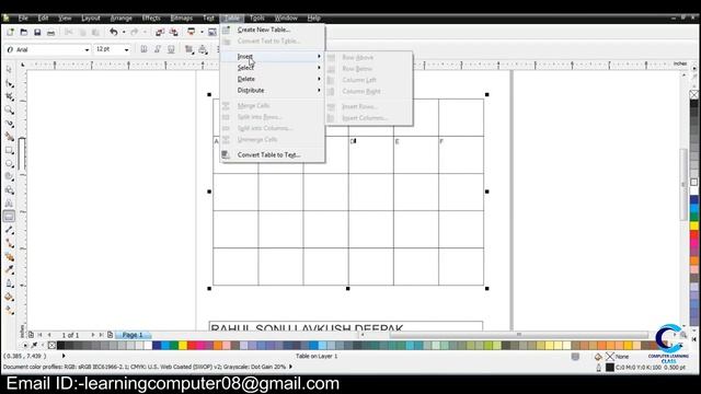 Table menu in coreldraw смотреть онлайн