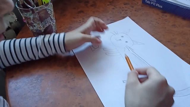 Как нарисовать котика ??. Рисую Мурзика. смотреть онлайн