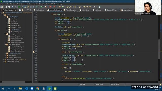 Student Registration using JAVA and SQL смотреть онлайн