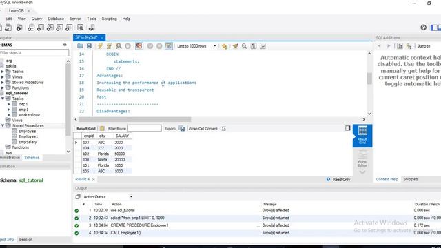 Create & Drop Stored Procedure in MySql смотреть онлайн