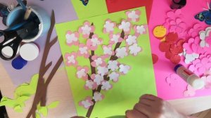 Объёмная аппликация «Ветка сакуры»