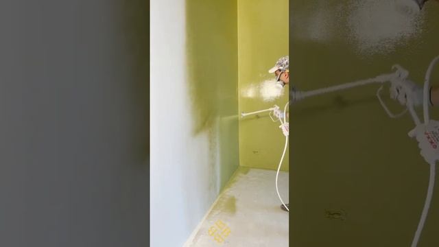@beverpainting Безвоздушная покраска стены окрасочным аппаратом с краскопультом смотреть онлайн