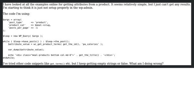 Wordpress: Getting attributes in a product loop смотреть онлайн