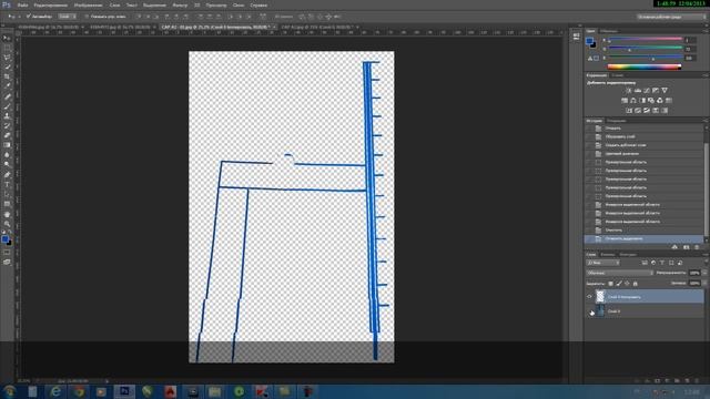 Урок Photoshop. Черно белое фото с цветными линиями. смотреть онлайн