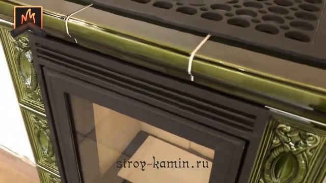 Готовый дровяной печь-камин с изразцами Helvetia K ABX - продажа из салона Строй-Камин, установка смотреть онлайн