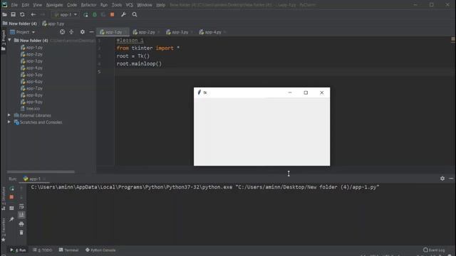 1- python application (gui) : create blank window with tkinter смотреть онлайн