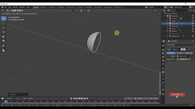 Tutorial Blender 2.9 Pemula 8c Modifier - Generate Boolean (Mode: Difference, Intersect, & Union) смотреть онлайн