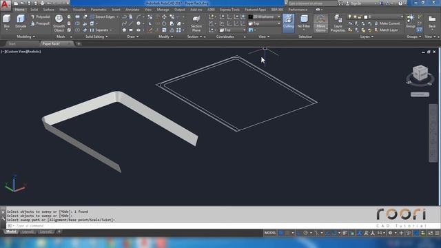 3D Paper Tray Rack in AutoCAD 3D смотреть онлайн