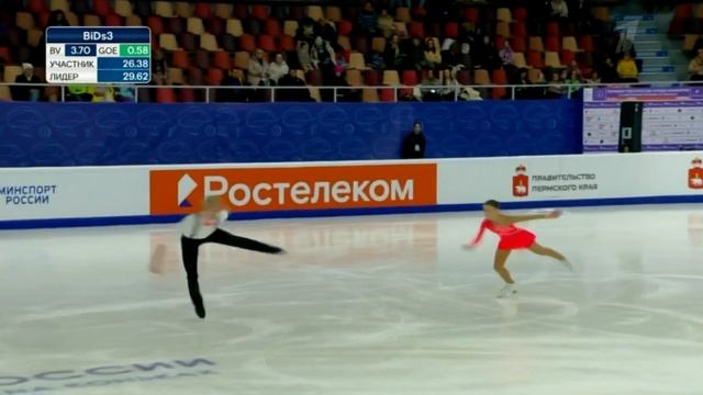 Анна Москалева - Максим Ложкин. Короткая программа. Пары. Первенство России среди юниоров 2023 смотреть онлайн