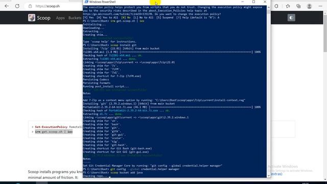 Как установить пакетный менеджер Scoop