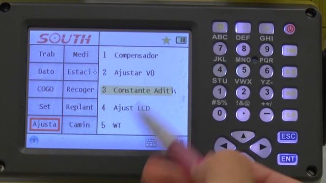 ESTACIÓN TOTAL SOUTH NTS 345R - MENÚ DE LA OPCIÓN AJUSTA смотреть онлайн