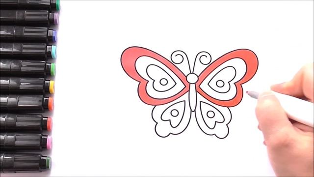 Раскраска Для Детей Бабочка Как Рисовать Бабочку Рисуем Раскраски Для Малышей смотреть онлайн