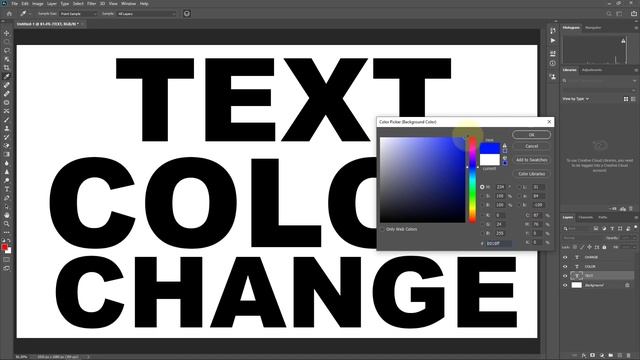 Change Text Color Without Character Toolbar in Photoshop CC смотреть онлайн