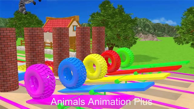 Paint Animals Lion Chicken Bear Gorilla Cow Sheep Panda Tiger Elephant Fountain Crossing Animals смотреть онлайн