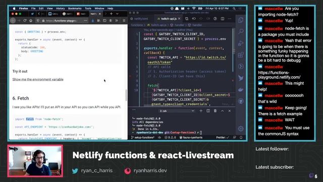 Netlify functions & react-livestream (Apr. 10, 2020) смотреть онлайн