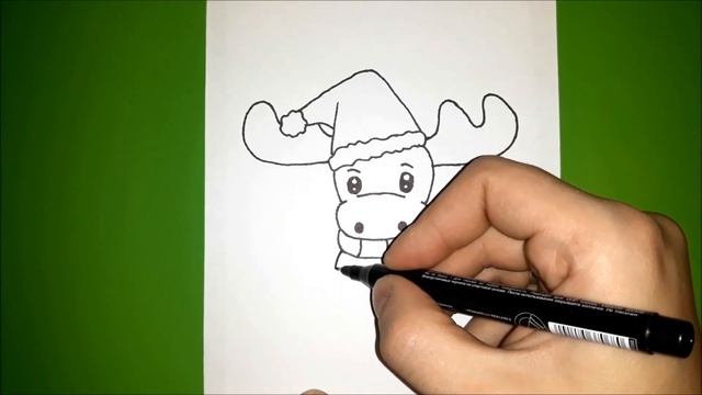 Как нарисовать ЛОСЯ на НОВЫЙ ГОД просто? смотреть онлайн