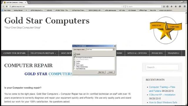 Mozilla Firefox Clearing Cookies and Cache смотреть онлайн
